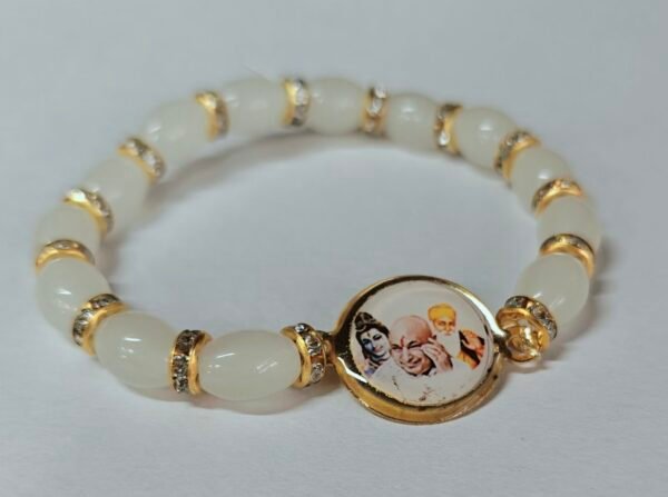 Guru Ji Bracelet - Single Layered - White Moti