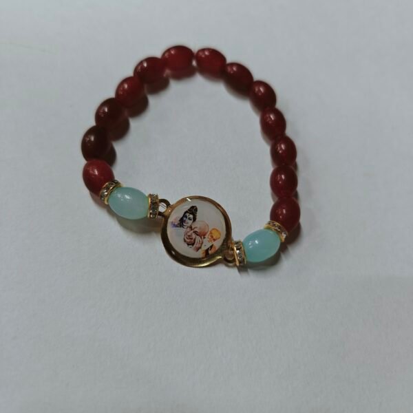 Guru Ji Bracelet - Single Layered - Red Beads - Image 2