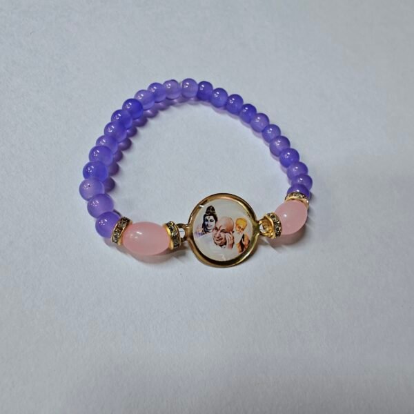 Guru Ji Bracelet - Single Layered - Purple Beads - Image 2